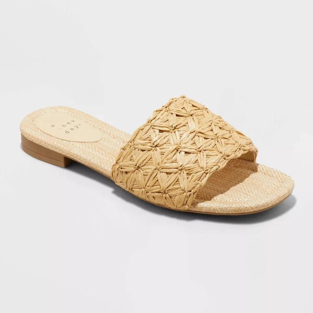 a new day Woven Slide Sandals - Brown